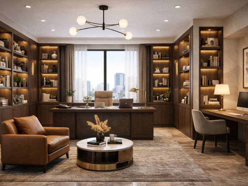 Ergonomic home office interior designed by Arts Of Edge